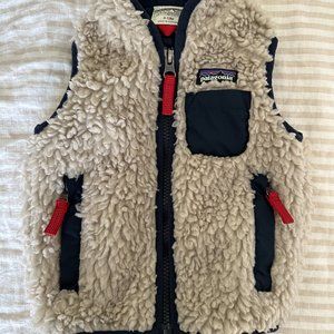 Patagonia Baby Retro-X Fleece Vest, Natural w/New Navy, 6-12M